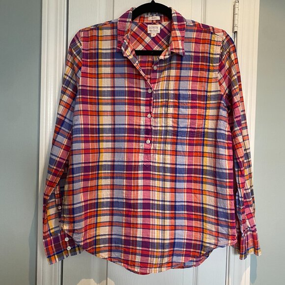 J.Crew Boy Fit Plaid Tunic Shirt – Size Small - Picture 1 of 4